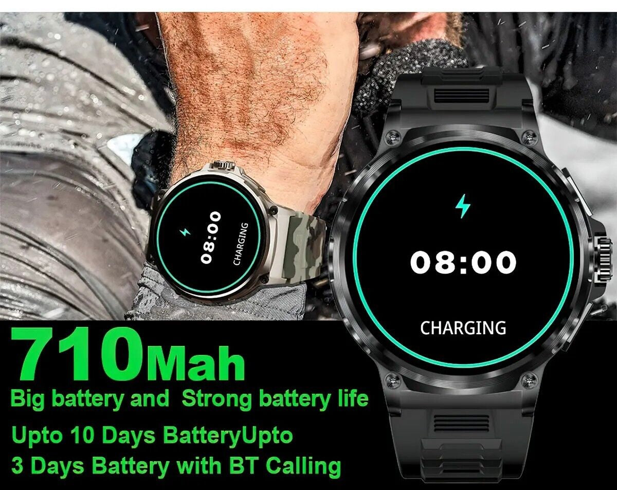 1.85" Ultra HD Smartwatch GPS Bluetooth Call Health Monitoring Watch Gym Gift